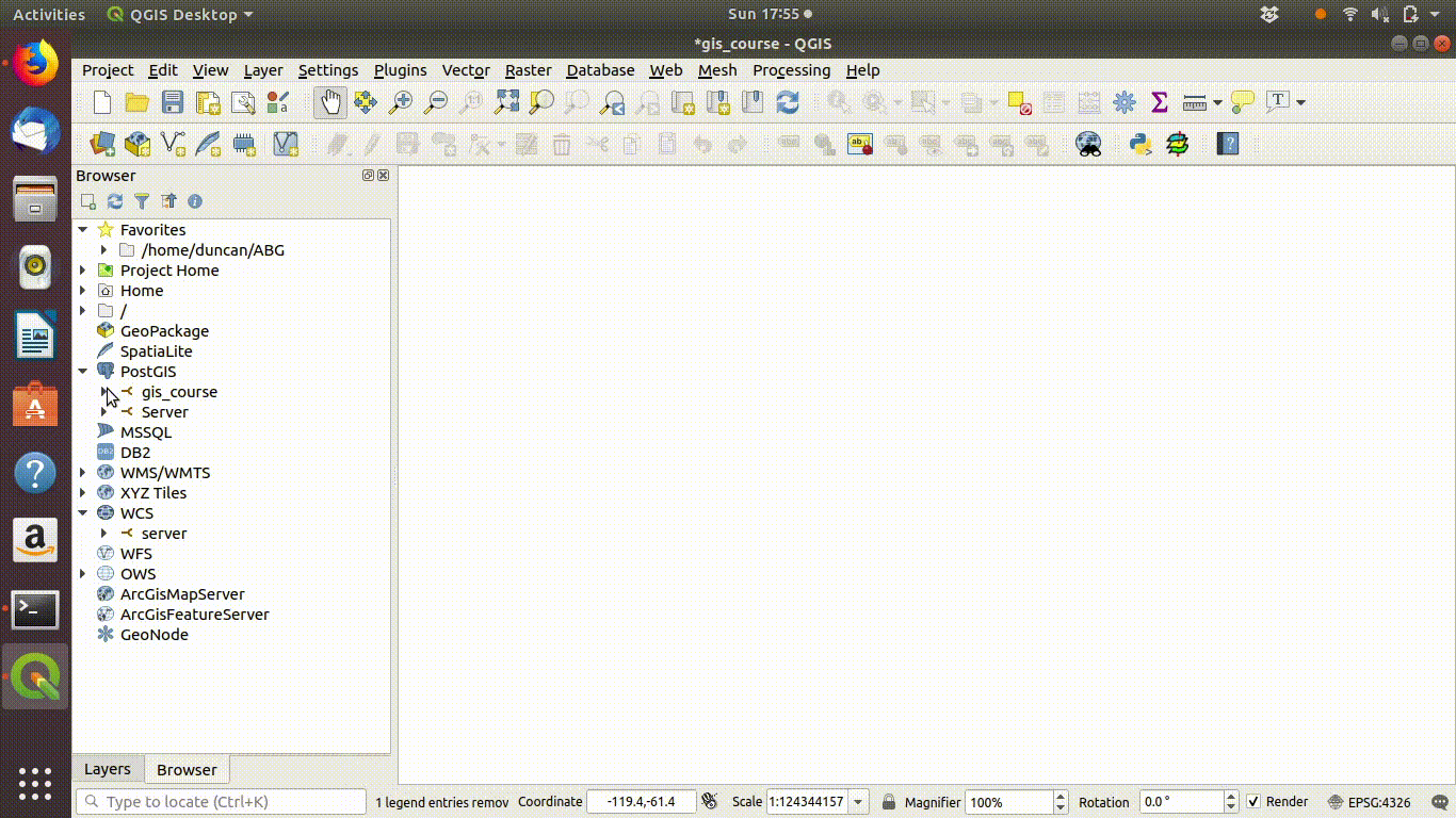 Load the light weight natural earth countries layer by dragging it onto the canvas. **PLEASE DO NOT DO THIS WITH THE LARGER LAYERS**