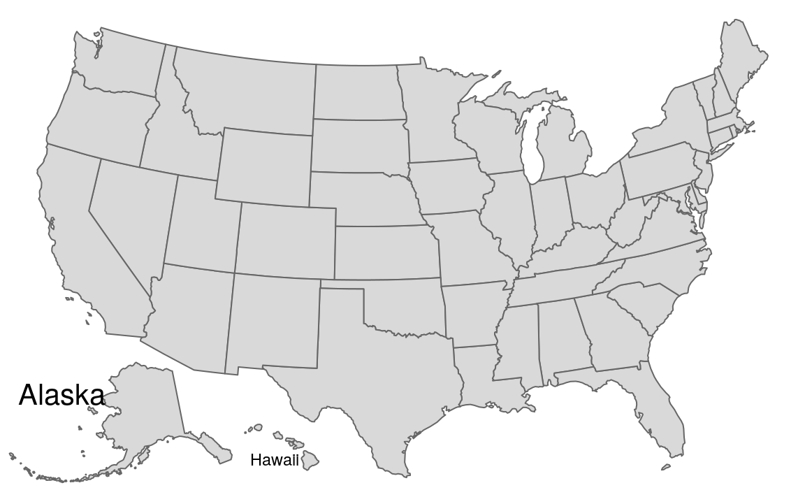 Map of the United States.